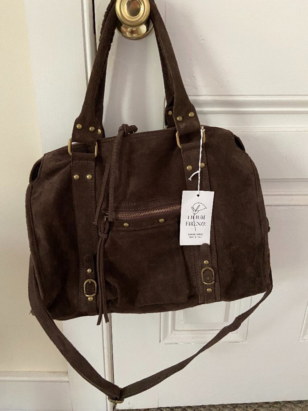 Lilium Firenze Brown Suede Women's Handbag - NWT Made in Italy